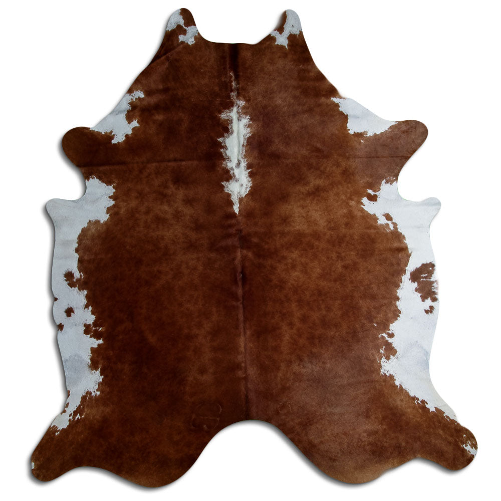 Brown & White Cowhide Rug XXL