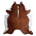Brown & White Cowhide Rug XXL