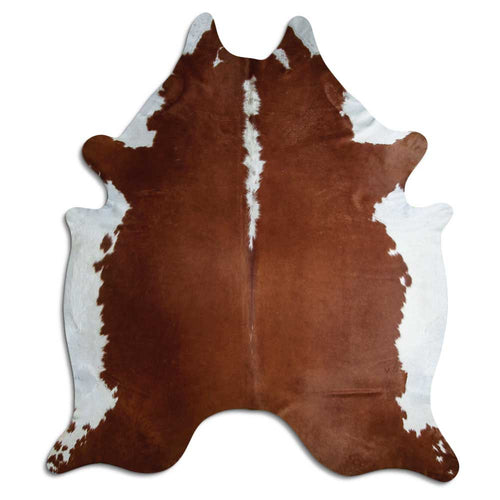 Brown & White Cowhide Rug XXL