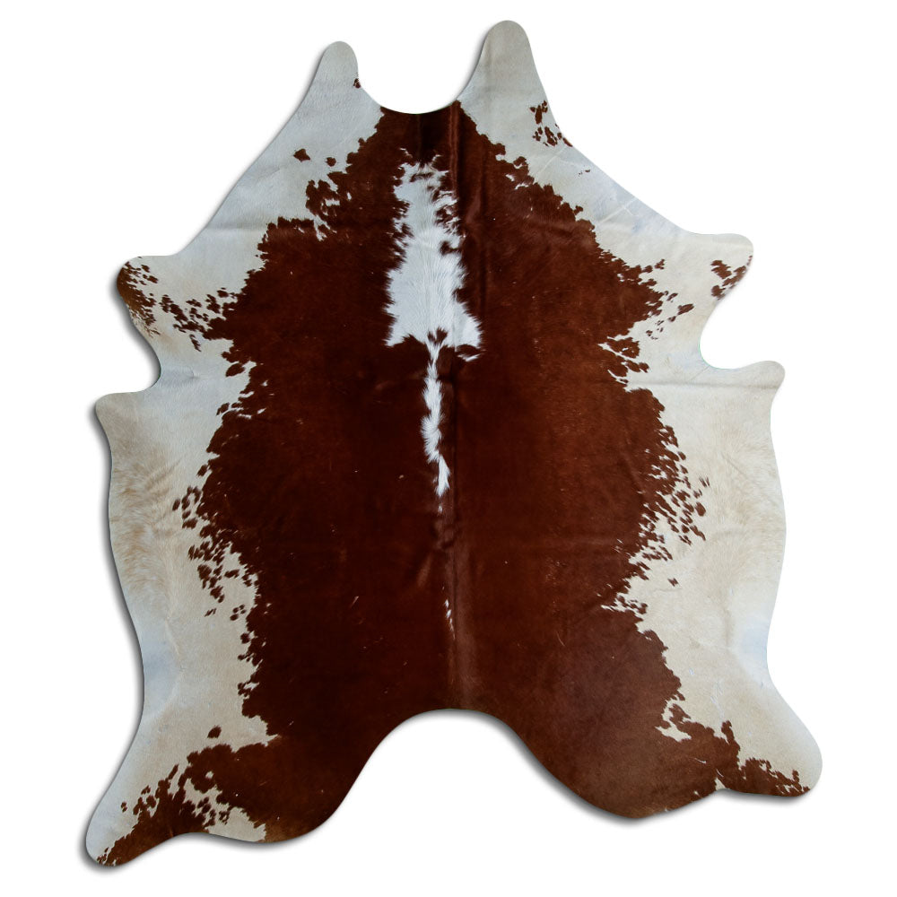 Brown & White Cowhide Rug XL