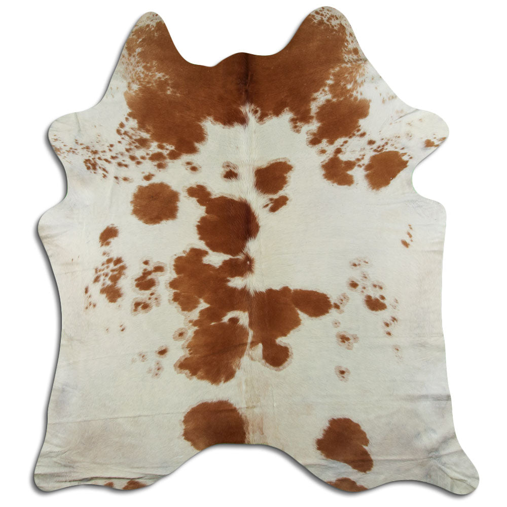 Brown & White Cowhide Rug XL