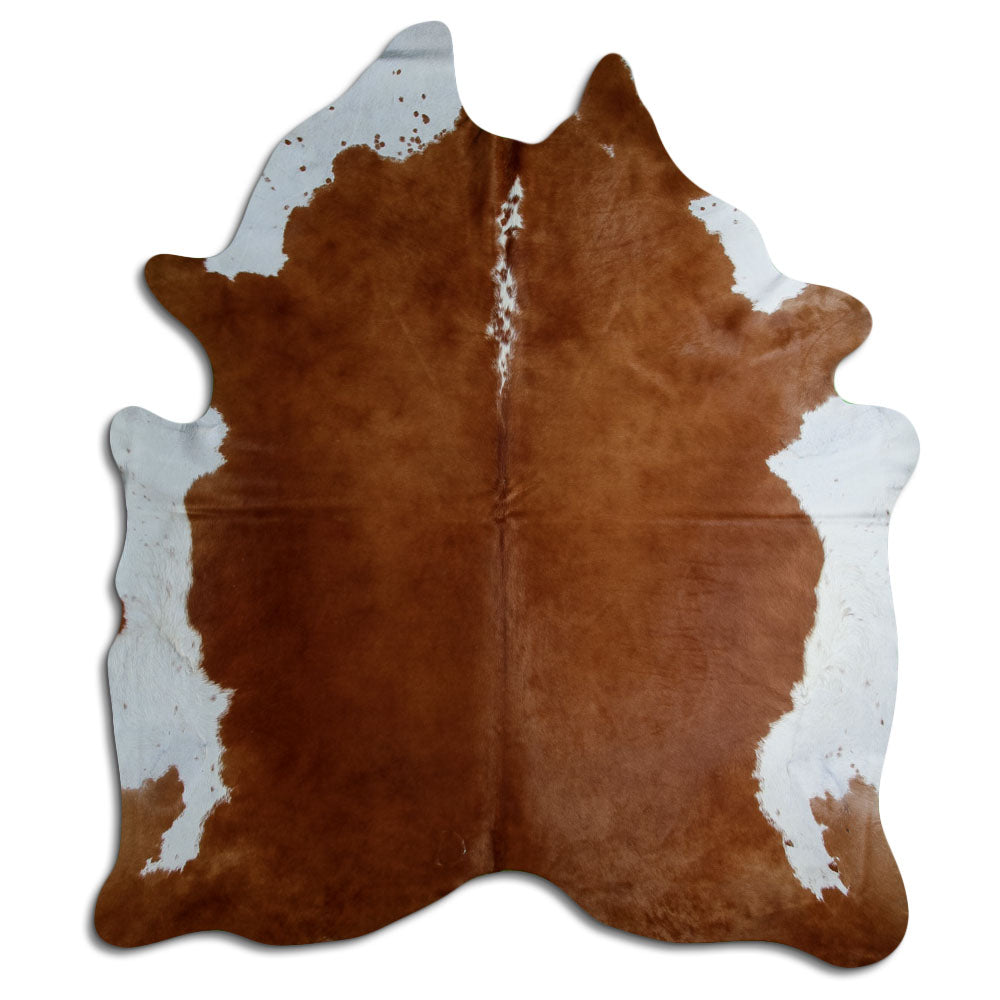 Brown & White Cowhide Rug XXL