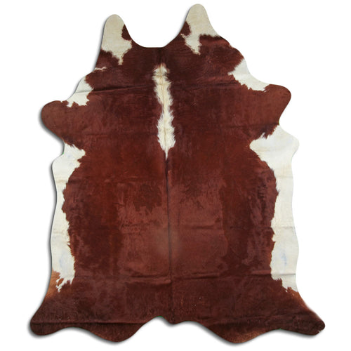 Brown & White Cowhide Rug XXL