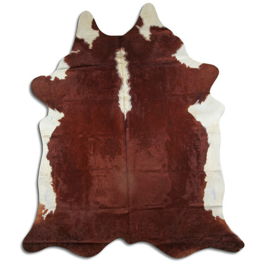Brown & White Cowhide Rug XXL