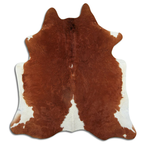 Brown & White Cowhide Rug XL