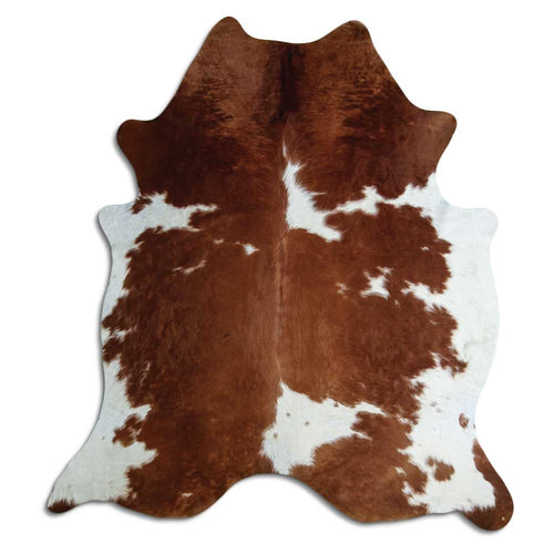 Brown & White Cowhide Rug XL