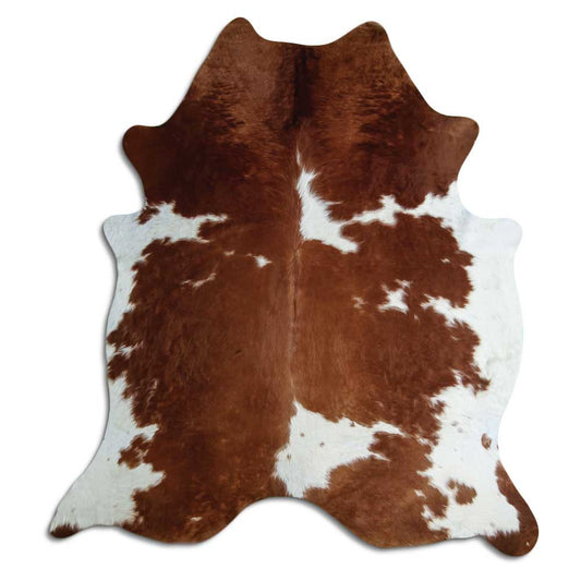 Brown & White Cowhide Rug XL