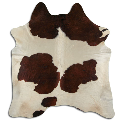Brown & White Cowhide Rug XXL