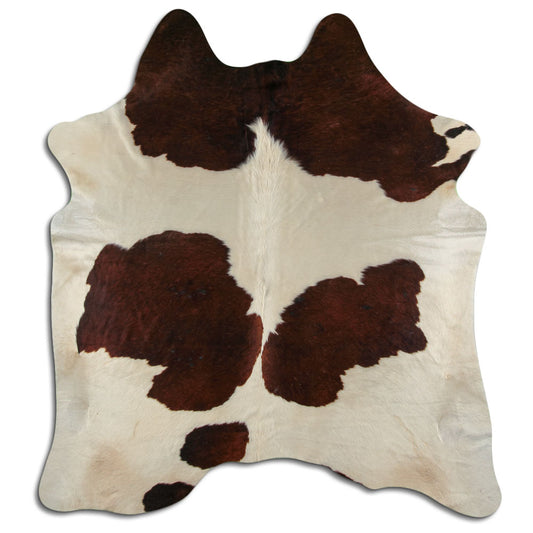 Brown & White Cowhide Rug XXL