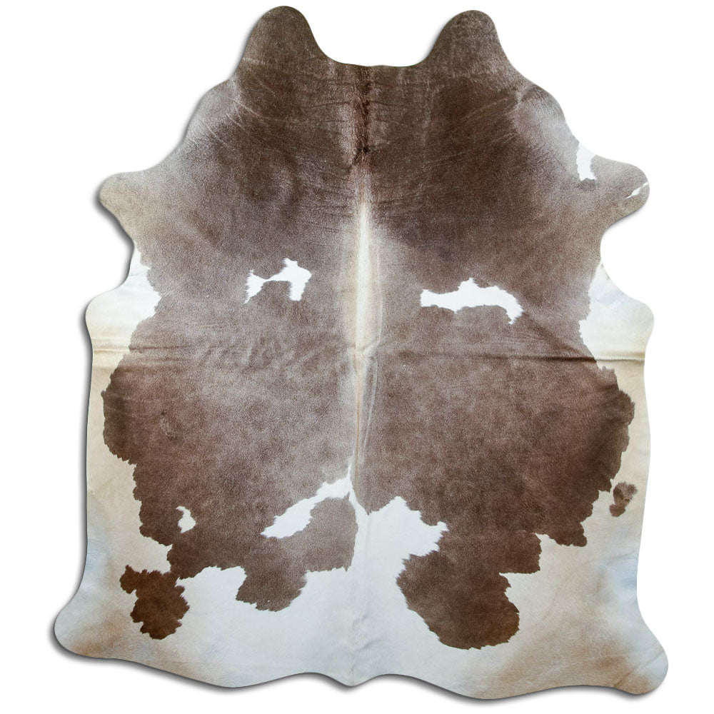 Brown & White Cowhide Rug XL