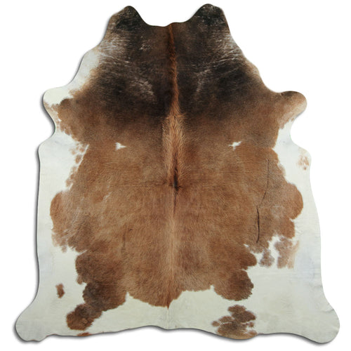 Brown & White Cowhide Rug XL