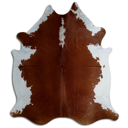 Brown & White Cowhide Rug XXL