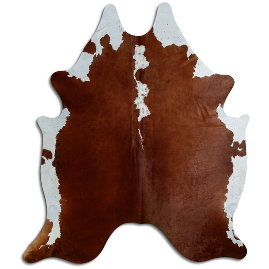 Brown & White Cowhide Rug XXL
