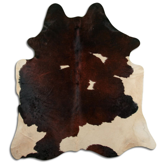 Brown & White Cowhide Rug XL