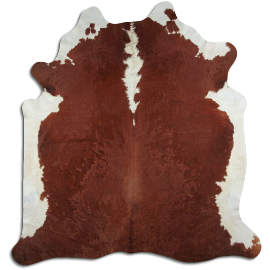 Brown & White Cowhide Rug XXL