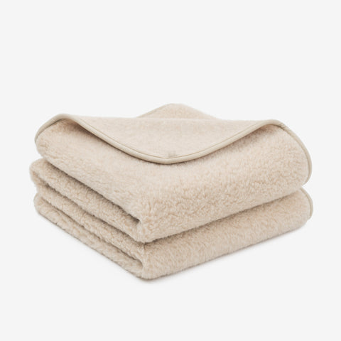 Merino Wool Blanket “Almond” | 1-Ply