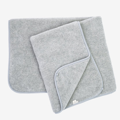Meringue 2-ply merino blanket folded open