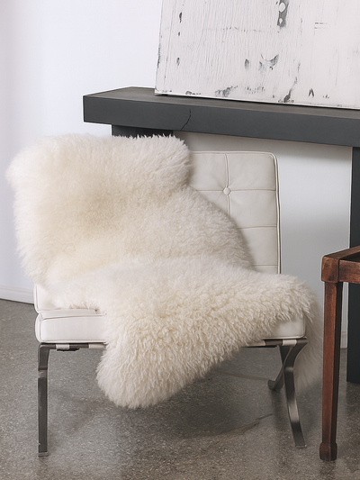 Curly White Sheepskin Rug