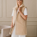 Merino Wool Vest “Wave” Beige