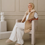 Merino Wool Vest “Wave” Beige