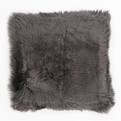 Sheepskin cushion in Dark Grey, 40 × 40 cm