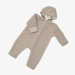Merino Wool Baby Romper “Sheep”; Beige