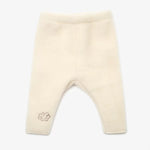 Merino Wool Baby Trousers “Sheep” with Embroidery; Ecru