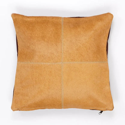 Cowhide cushion in Caramel, 40 × 40 cm