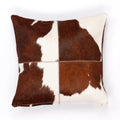Cowhide cushion in Brown & White, 40 × 40 cm