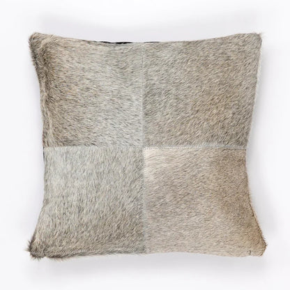 Cowhide cushion in Grey, 40 × 40 cm