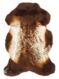 British multicolour sheepskin rug of about 110 × 70 cm, seen from above: the exact sheepskin you receive