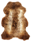 British multicolour sheepskin rug of about 110 × 70 cm, seen from above: the exact sheepskin you receive