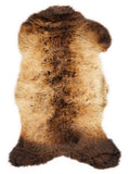 British multicolour sheepskin rug of about 95 × 50 cm, seen from above: the exact sheepskin you receive