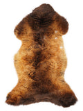 British multicolour sheepskin rug of about 110 × 55 cm, seen from above: the exact sheepskin you receive