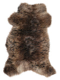 British multicolour sheepskin rug of about 110 × 60 cm, seen from above: the exact sheepskin you receive