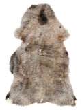 British multicolour sheepskin rug of about 140 × 75 cm, seen from above: the exact sheepskin you receive