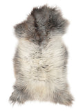 British multicolour sheepskin rug of about 120 × 60 cm, seen from above: the exact sheepskin you receive