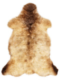 British multicolour sheepskin rug of about 110 × 60 cm, seen from above: the exact sheepskin you receive