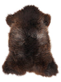 British multicolour sheepskin rug of about 110 × 60 cm, seen from above: the exact sheepskin you receive