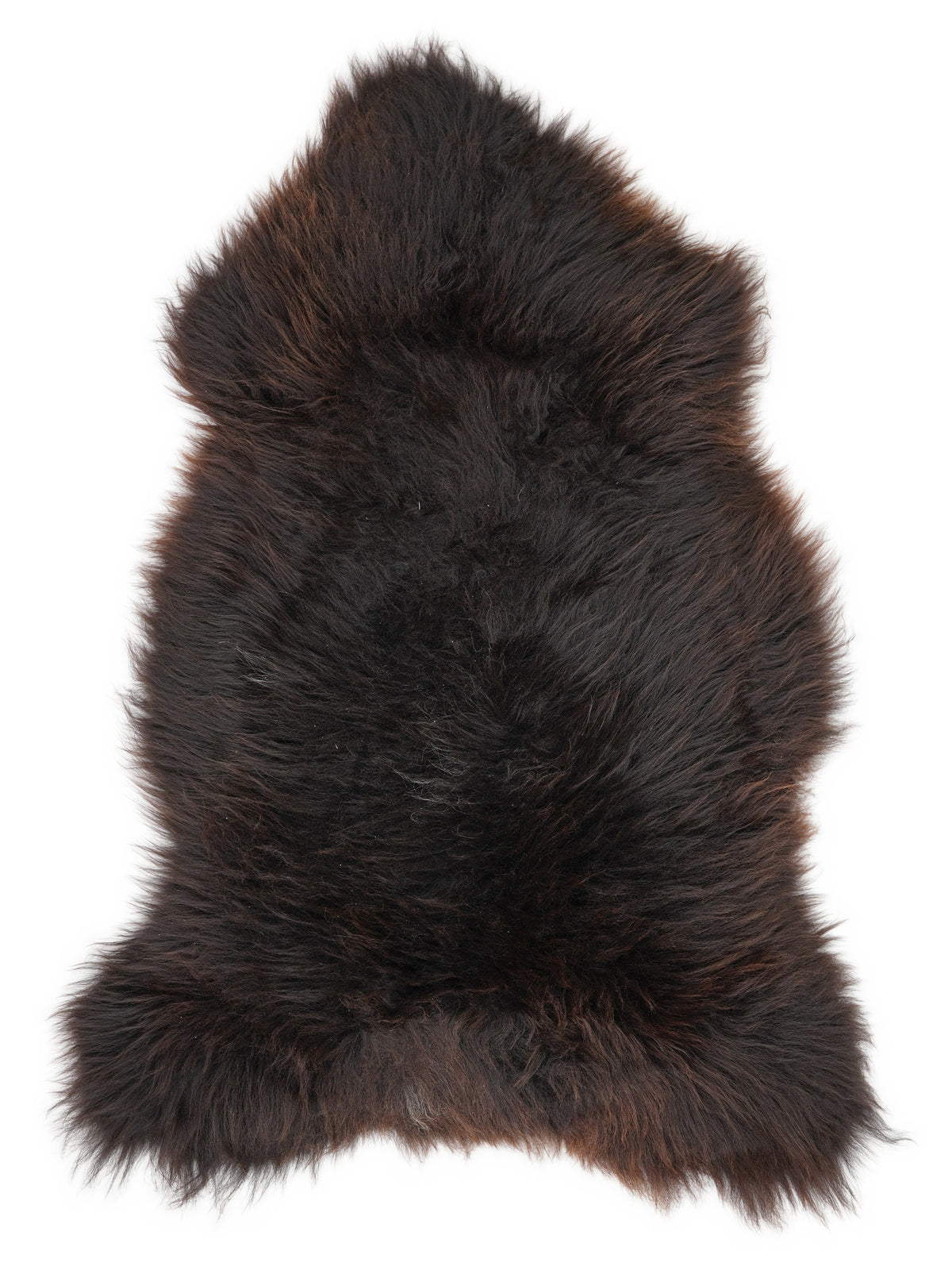 British multicolour sheepskin rug of about 120 × 70 cm, seen from above: the exact sheepskin you receive