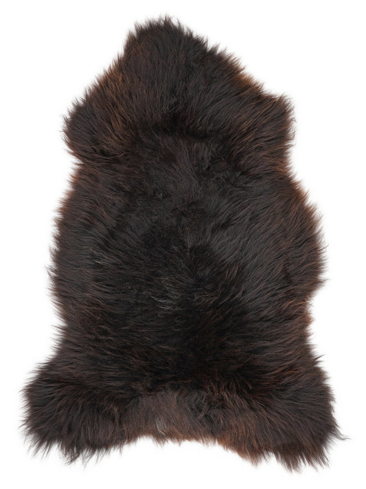 British multicolour sheepskin rug of about 120 × 70 cm, seen from above: the exact sheepskin you receive