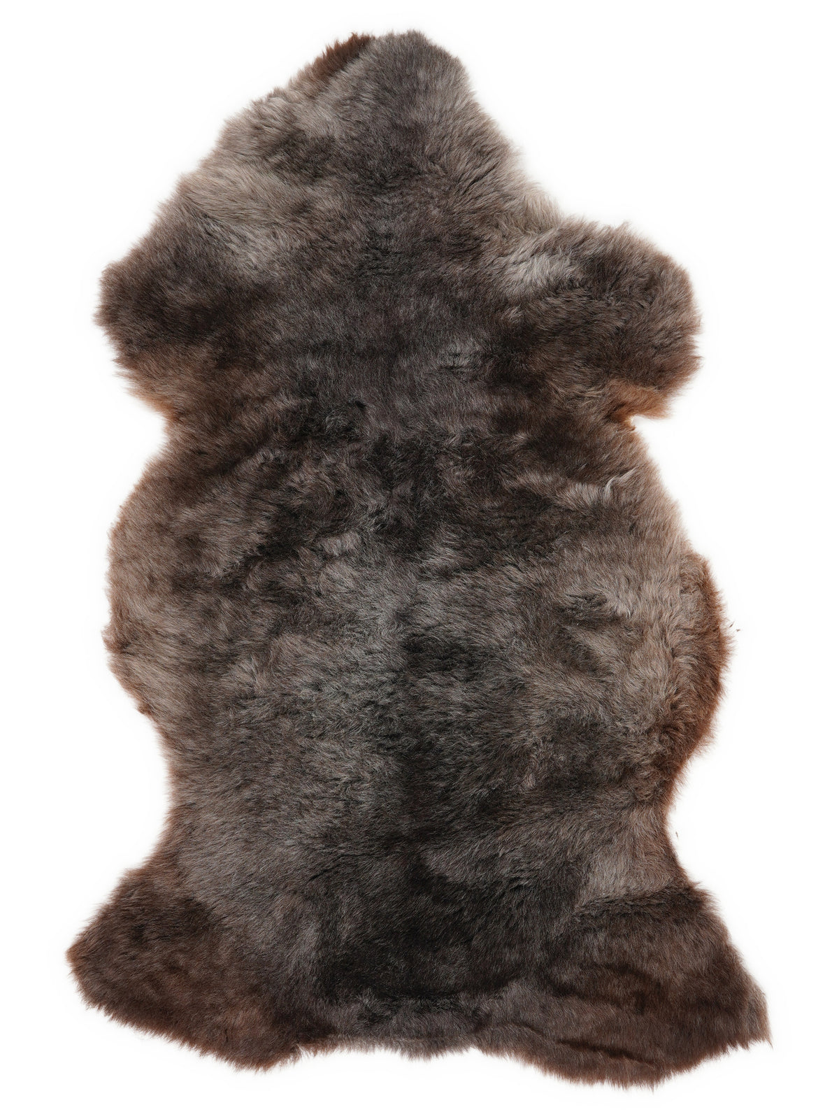 British multicolour sheepskin rug of about 110 × 60 cm, seen from above: the exact sheepskin you receive