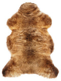 British multicolour sheepskin rug of about 115 × 65 cm, seen from above: the exact sheepskin you receive