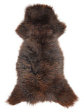 British multicolour sheepskin rug of about 140 × 60 cm, seen from above: the exact sheepskin you receive