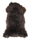 British multicolour sheepskin rug of about 130 × 65 cm, seen from above: the exact sheepskin you receive