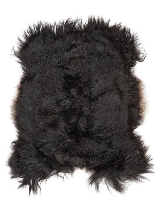 Icelandic multicolour sheepskin rug of about 110 × 80 cm, seen from above: the exact sheepskin you receive