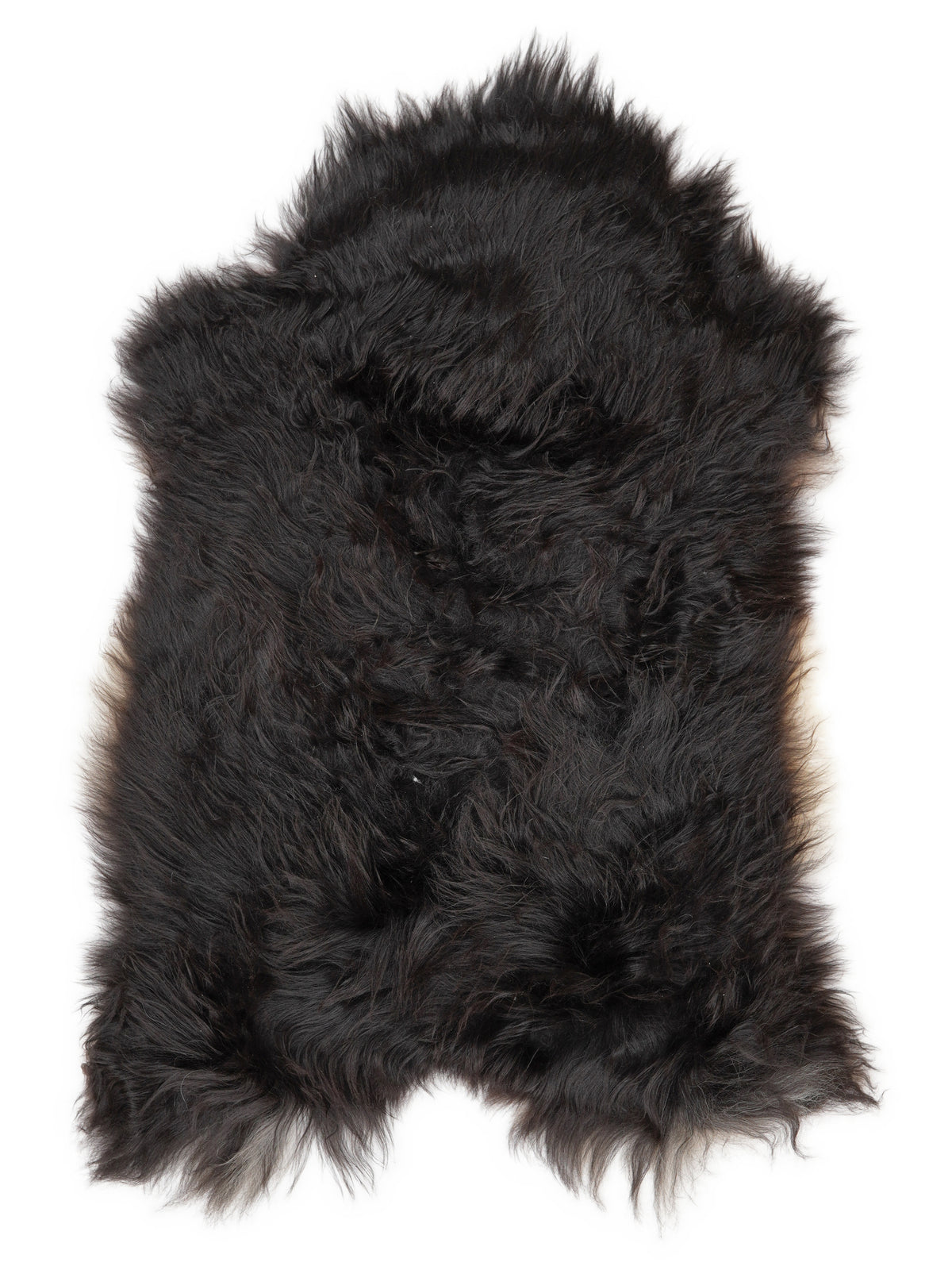 Icelandic multicolour sheepskin rug of about 115 × 70 cm, seen from above: the exact sheepskin you receive