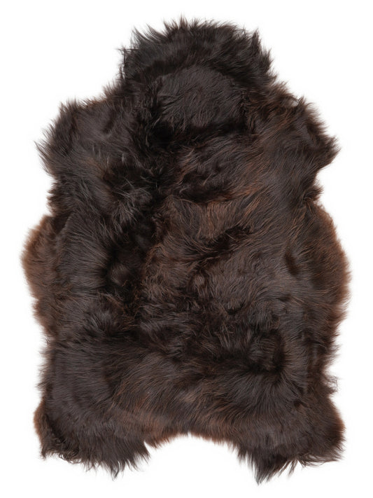 Icelandic multicolour sheepskin rug of about 110 × 80 cm, seen from above: the exact sheepskin you receive