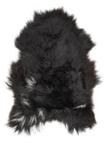 Icelandic multicolour sheepskin rug of about 110 × 70 cm, seen from above: the exact sheepskin you receive