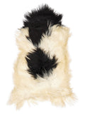 Icelandic multicolour sheepskin rug of about 120 × 60 cm, seen from above: the exact sheepskin you receive